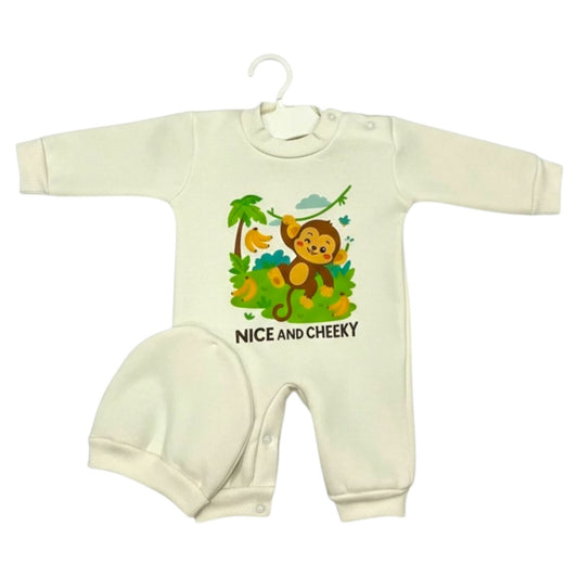 Nice & Cheeky – Newborn 2-Piece Salopette & Cap Set