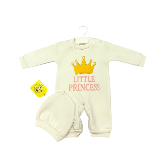 Little Princess – Newborn 2-Piece Salopette & Cap Set