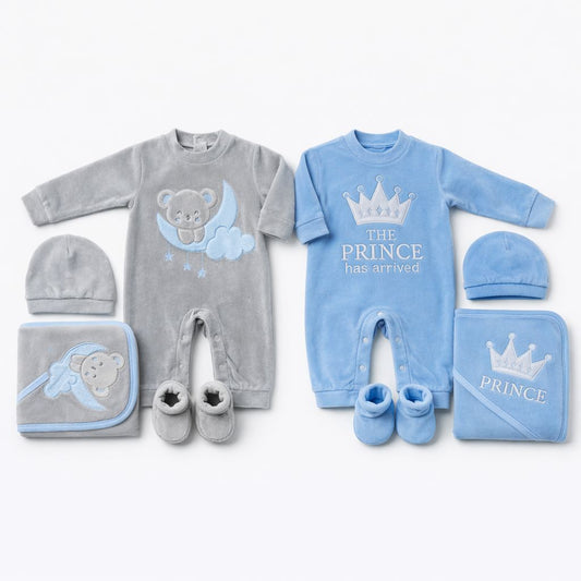 Double Joy Bundle – Boy - 2 | 2 Newborn Sets (8 Essential Pieces)