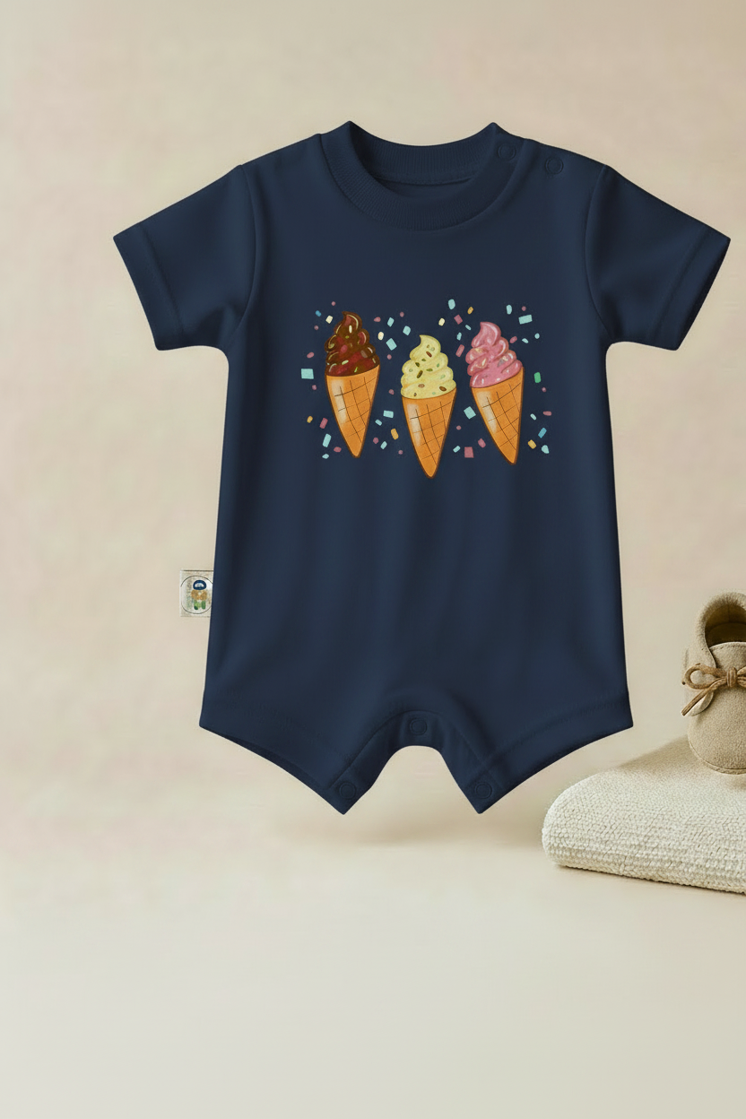Sweet Ice Cream Baby Romper – 6 Color Options