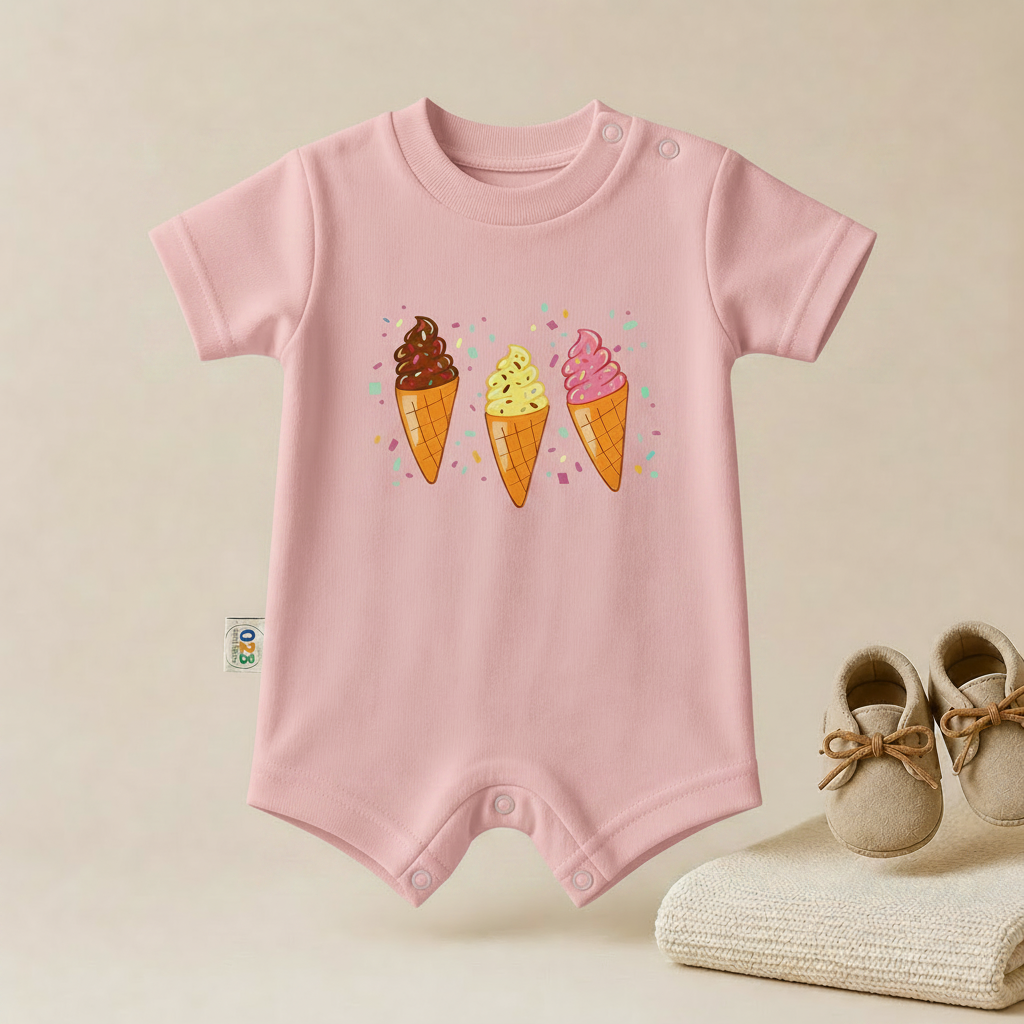 Sweet Ice Cream Baby Romper – 6 Color Options