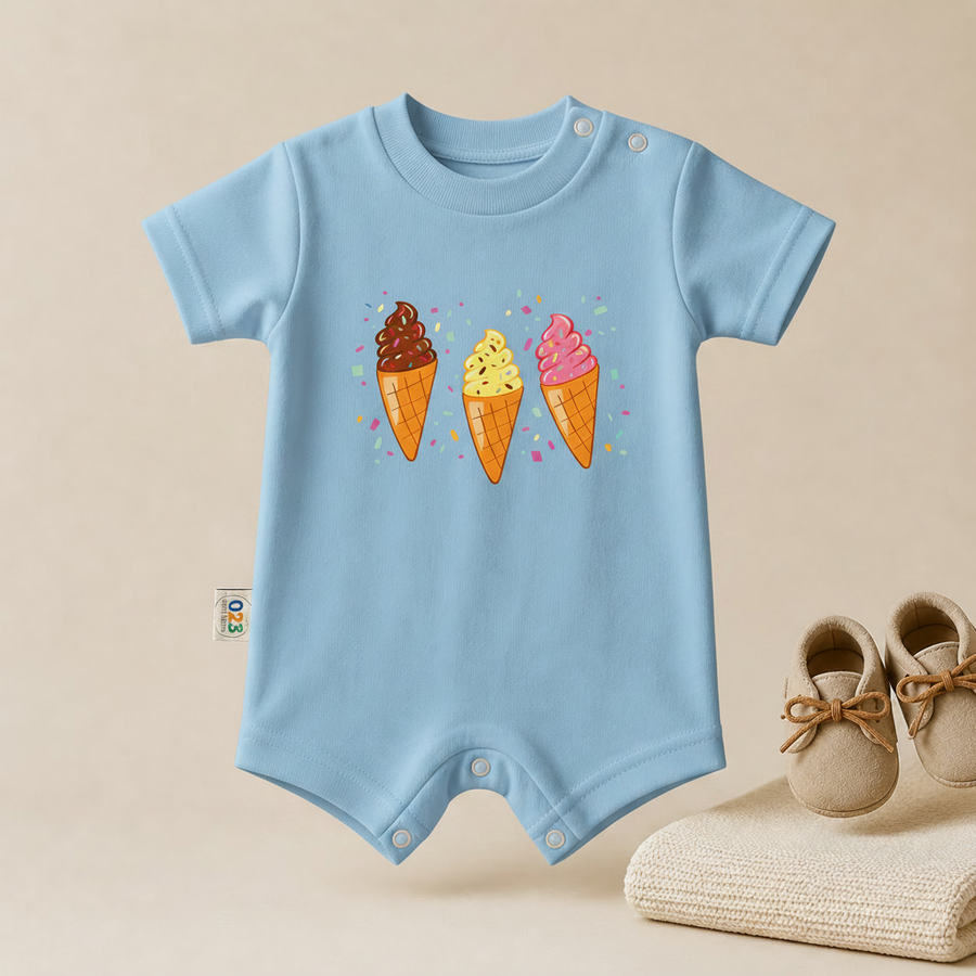 Sweet Ice Cream Baby Romper – 6 Color Options
