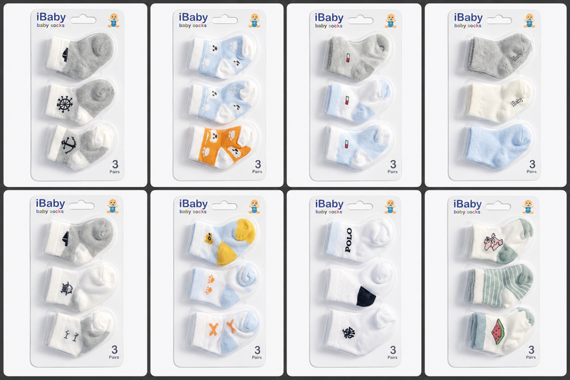 Soft Cotton Baby Socks – 3 Pairs Pack(باكت شراب مكون من ٣ قطع ) BOY