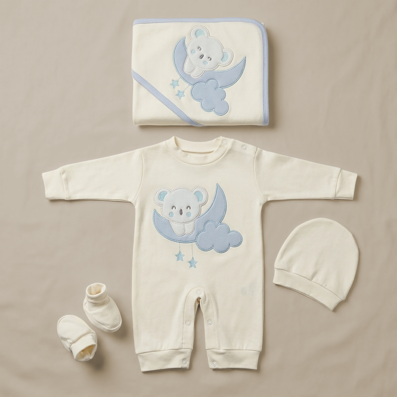 Summer -MOON BEAR 4 Pieces Baby Set- Available in 2 colors