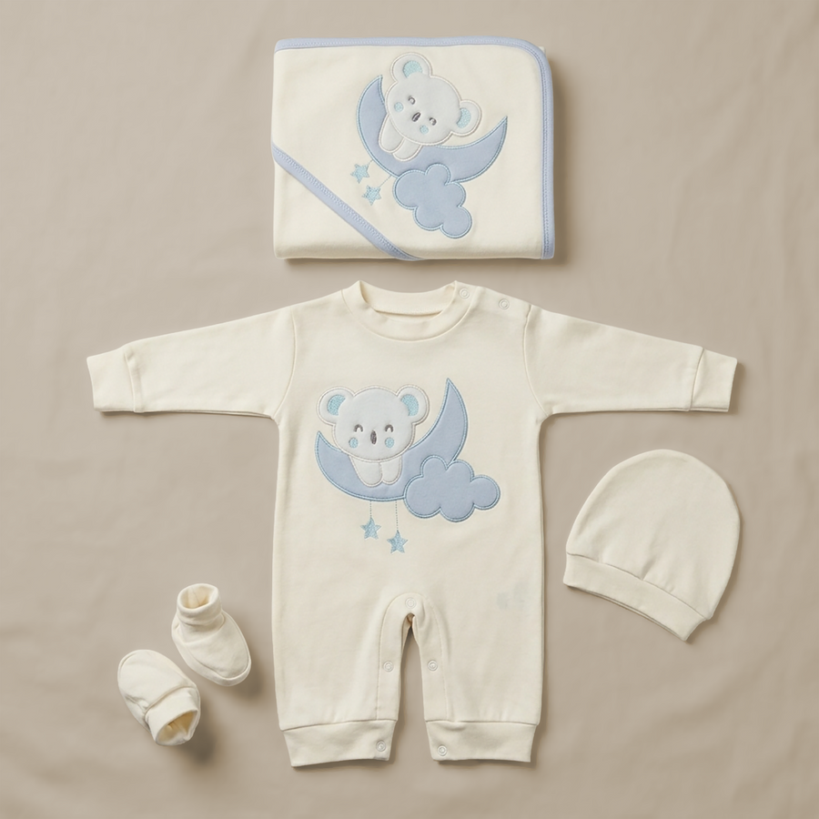 Summer -MOON BEAR 4 Pieces Baby Set- Available in 2 colors