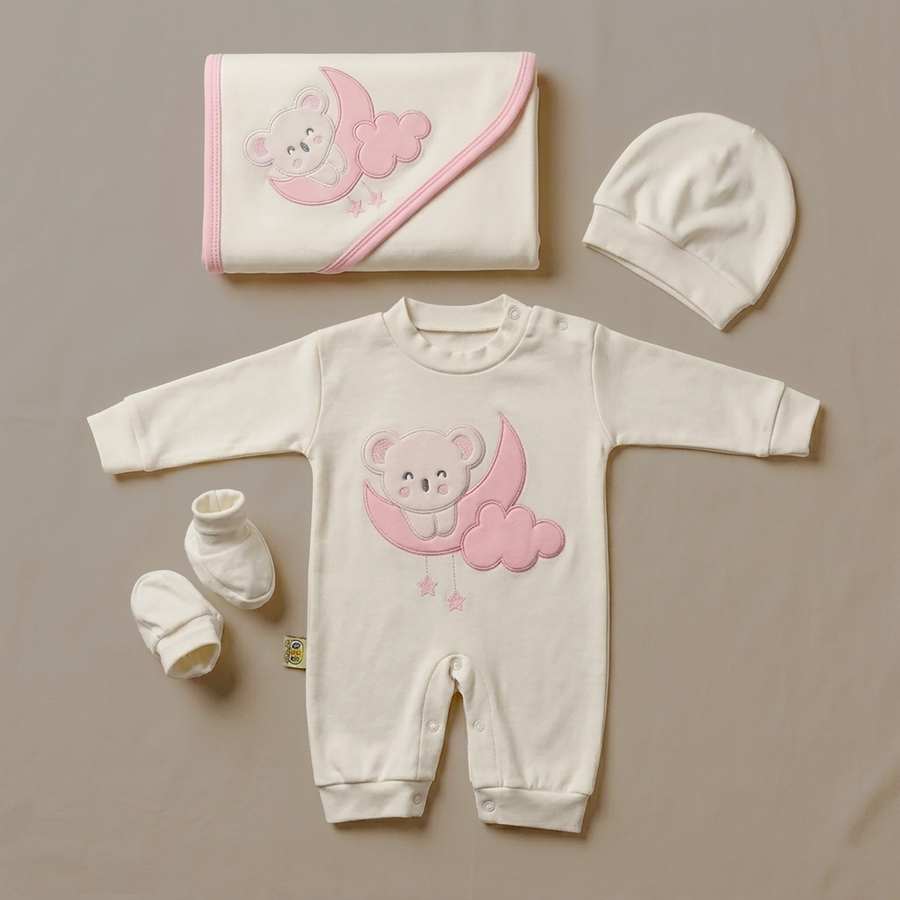 Summer -MOON BEAR 4 Pieces Baby Set- Available in 2 colors