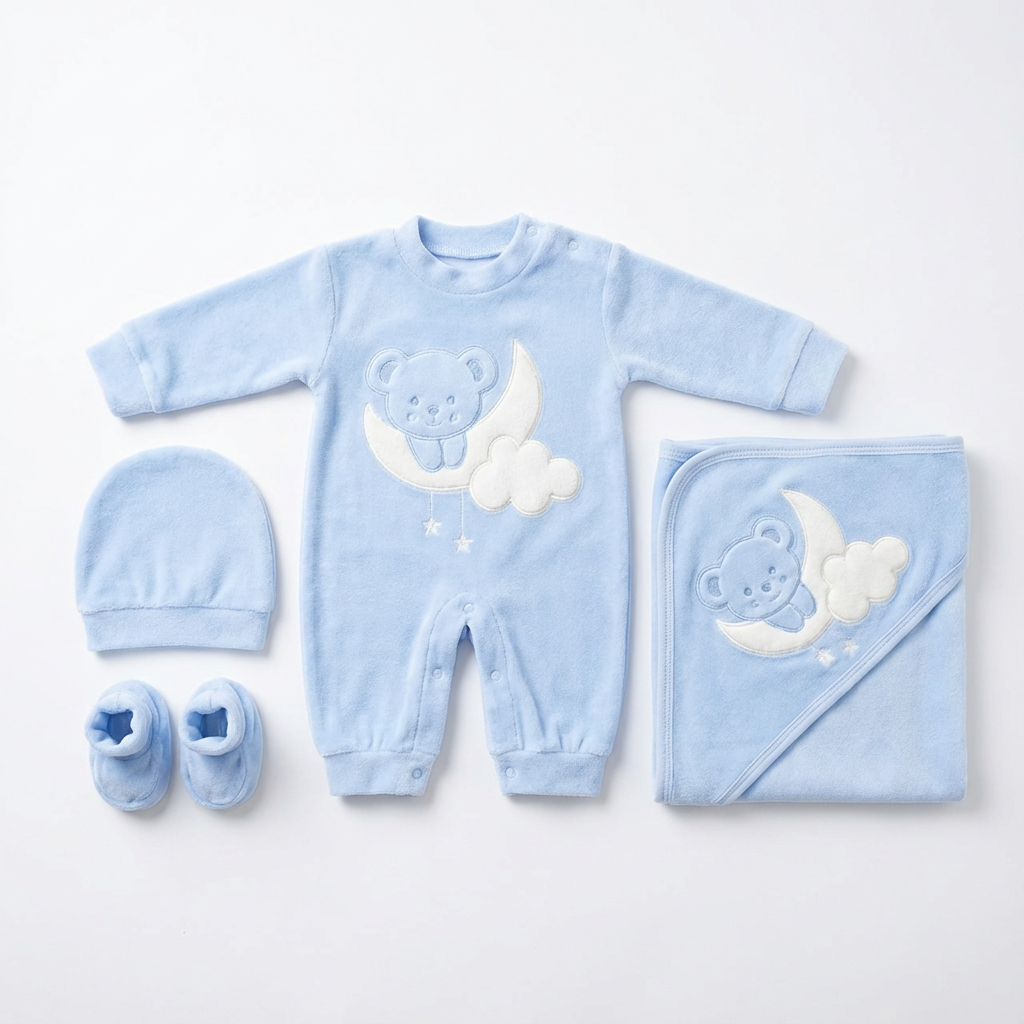Winter Moon Bear Baby Matching Suit - Boy