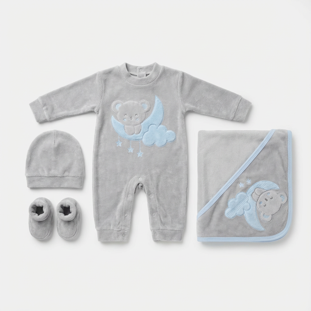 Winter Moon Bear Baby Matching Suit - Boy