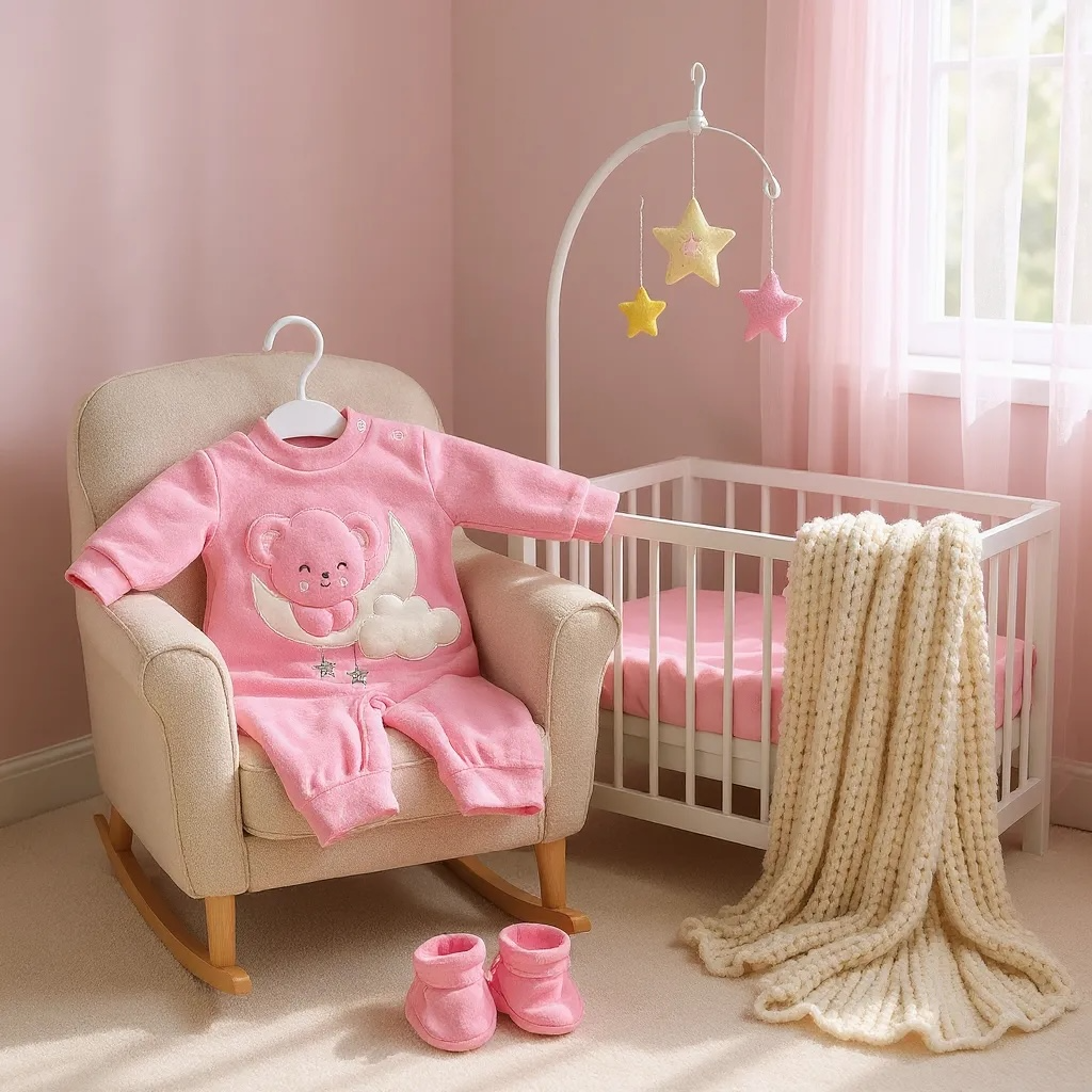 Winter Moon Bear Baby Matching Suit - Girl