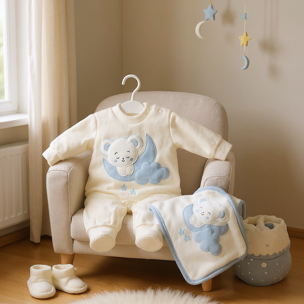 Winter Moon Bear Baby Matching Suit - Boy
