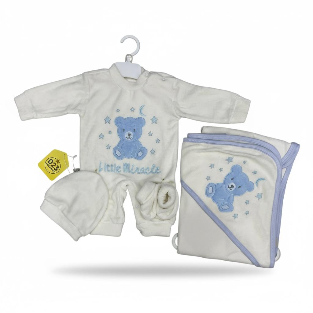 Little Miracle – 4-Piece Newborn Baby Gift Set (Blue or White)