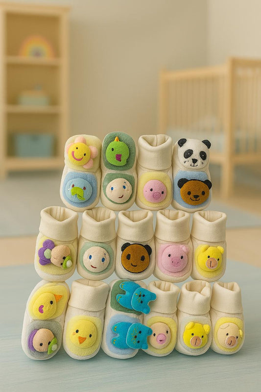 Soft Cotton Newborn Booties – Animal & Cartoon Collection