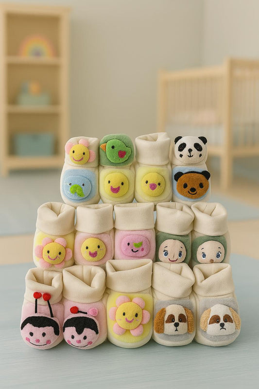 Soft Cotton Newborn Booties – Animal & Cartoon Collection