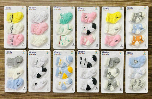 Soft Cotton Baby Socks – 3 Pairs Pack