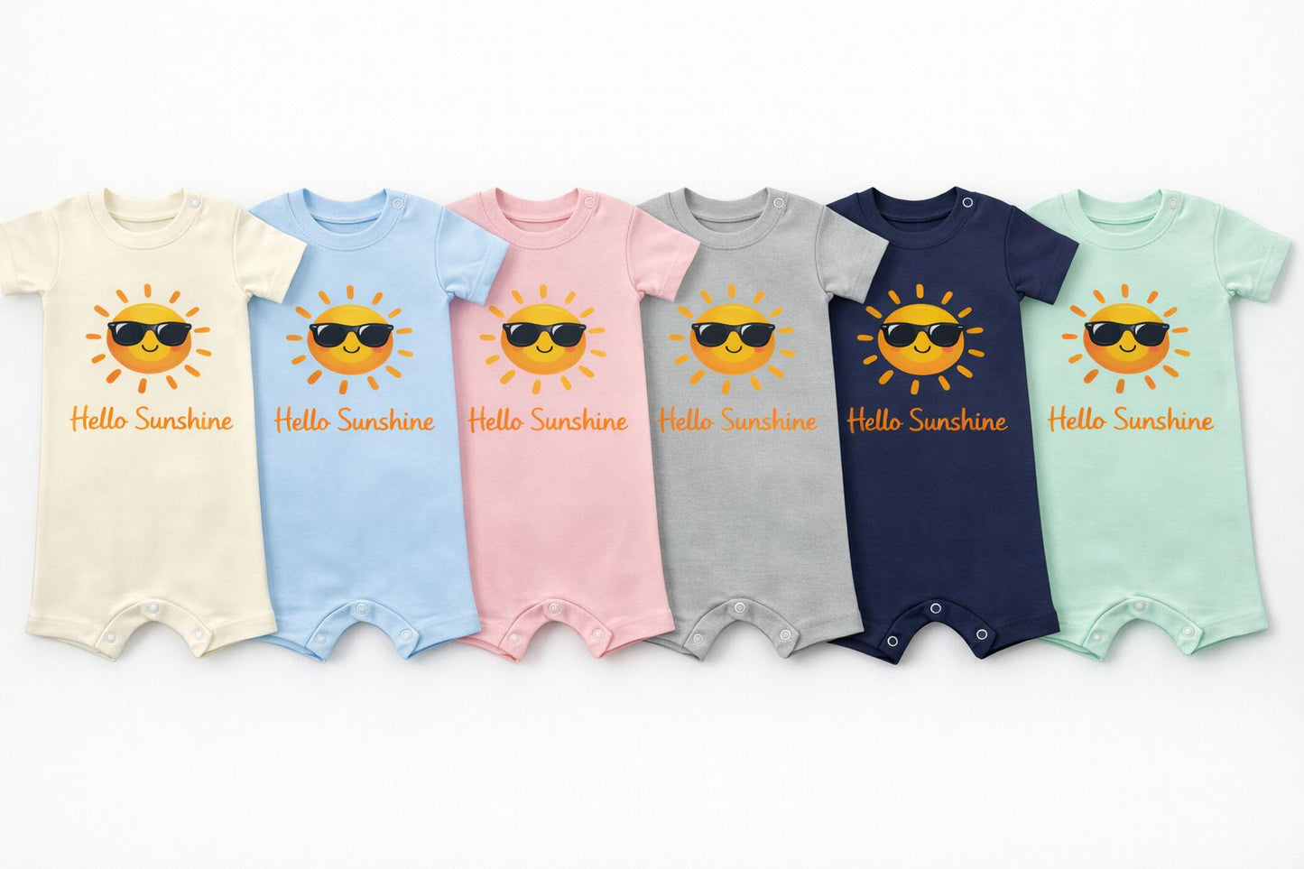 Hello Sunshine Baby Romper – 6 Color Options