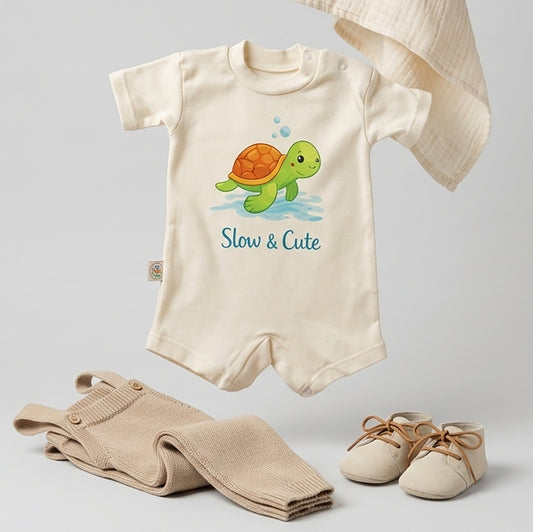 Slow & Cute Turtle Baby Romper – 6 Colors