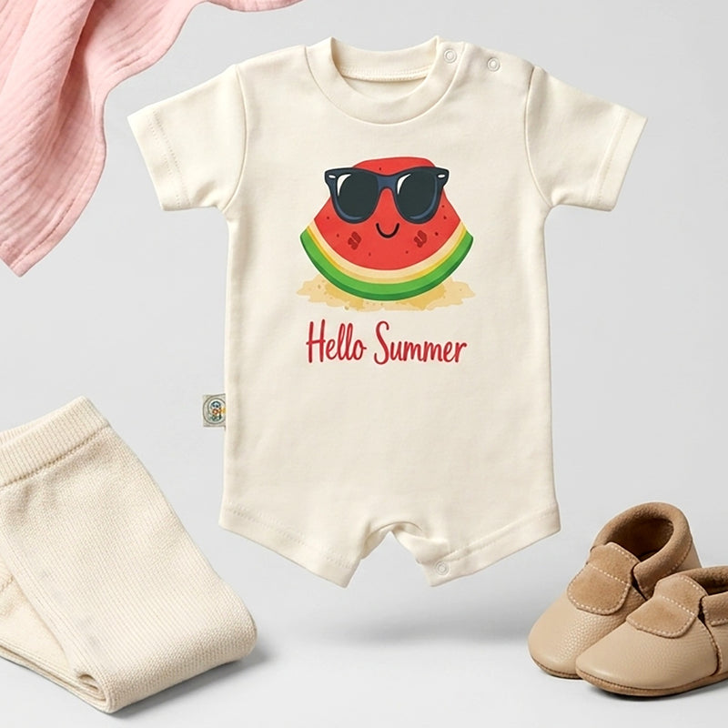 Hello Summer Watermelon Baby Romper – 6 Colors