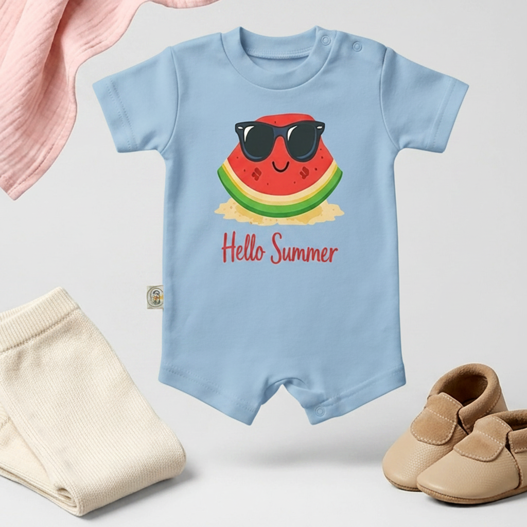 Hello Summer Watermelon Baby Romper – 6 Colors