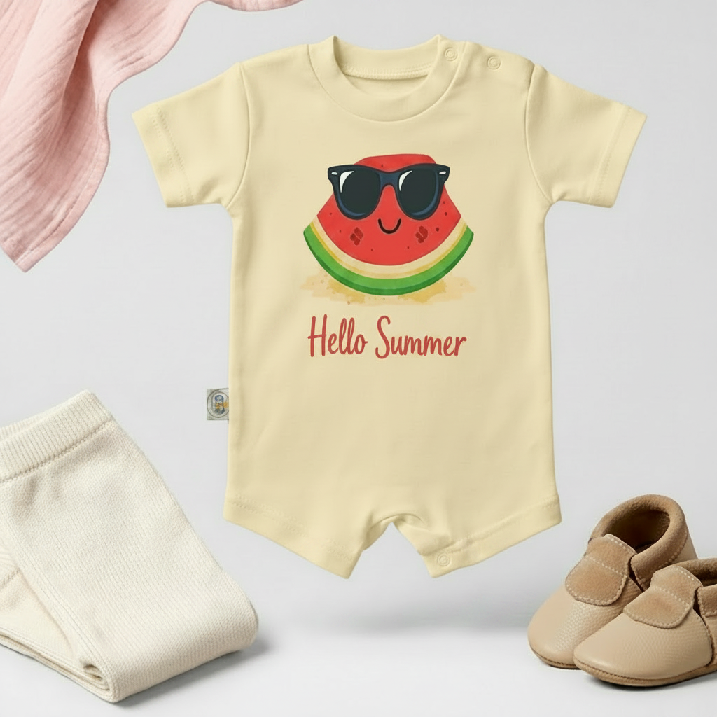 Hello Summer Watermelon Baby Romper – 6 Colors