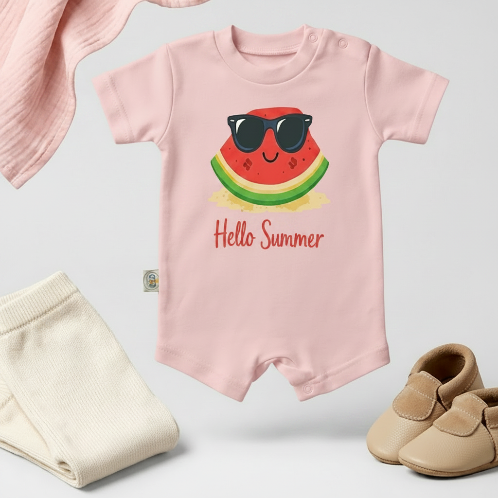 Hello Summer Watermelon Baby Romper – 6 Colors