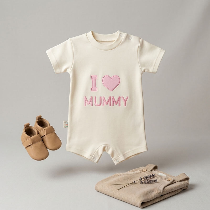 I LOVE MOMMY Baby Romper--short sleeve -4 Colors Available