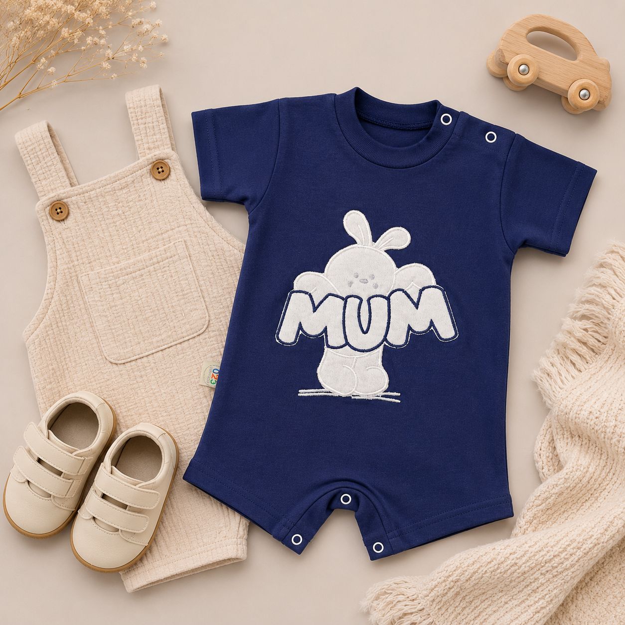 MUM Bunny Baby Romper-Available 4 colors