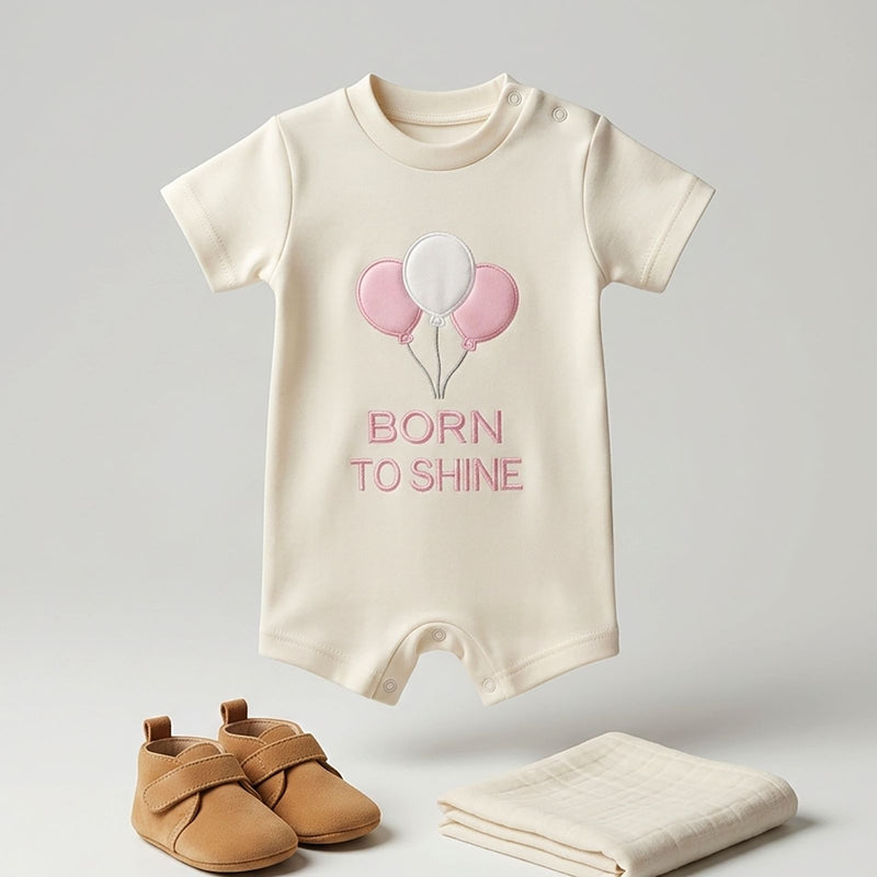 BORN TO SHINE Balloons --Baby Romper--4 colors Available --