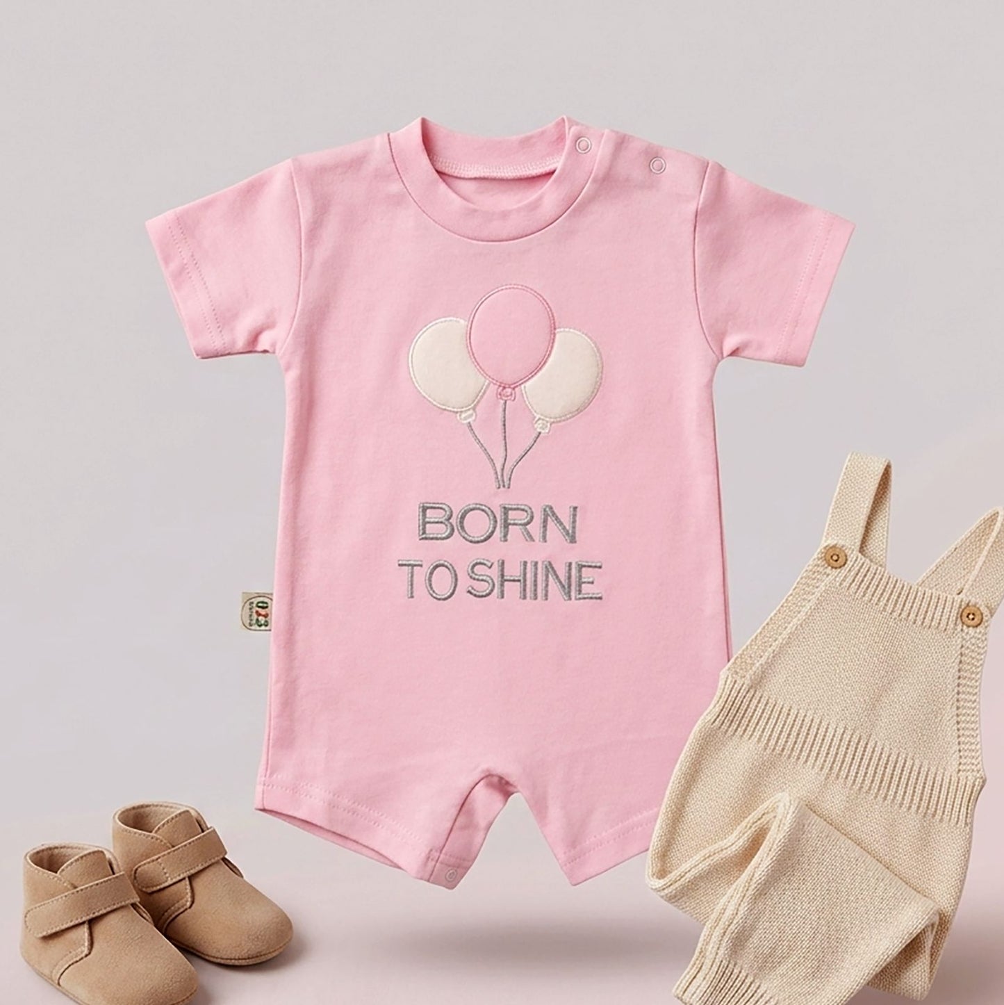 BORN TO SHINE Balloons --Baby Romper--4 colors Available --