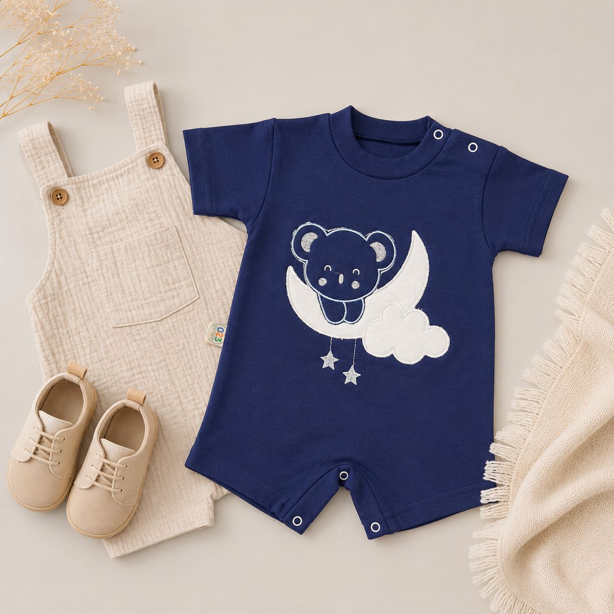 MOON BEAR Baby Romper---Available 4 colors