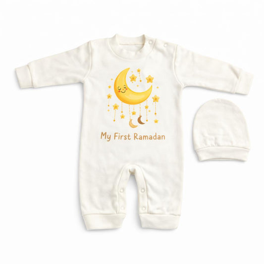 My First Ramadan Baby Sleepsuit | Moon & Stars Newborn Romper