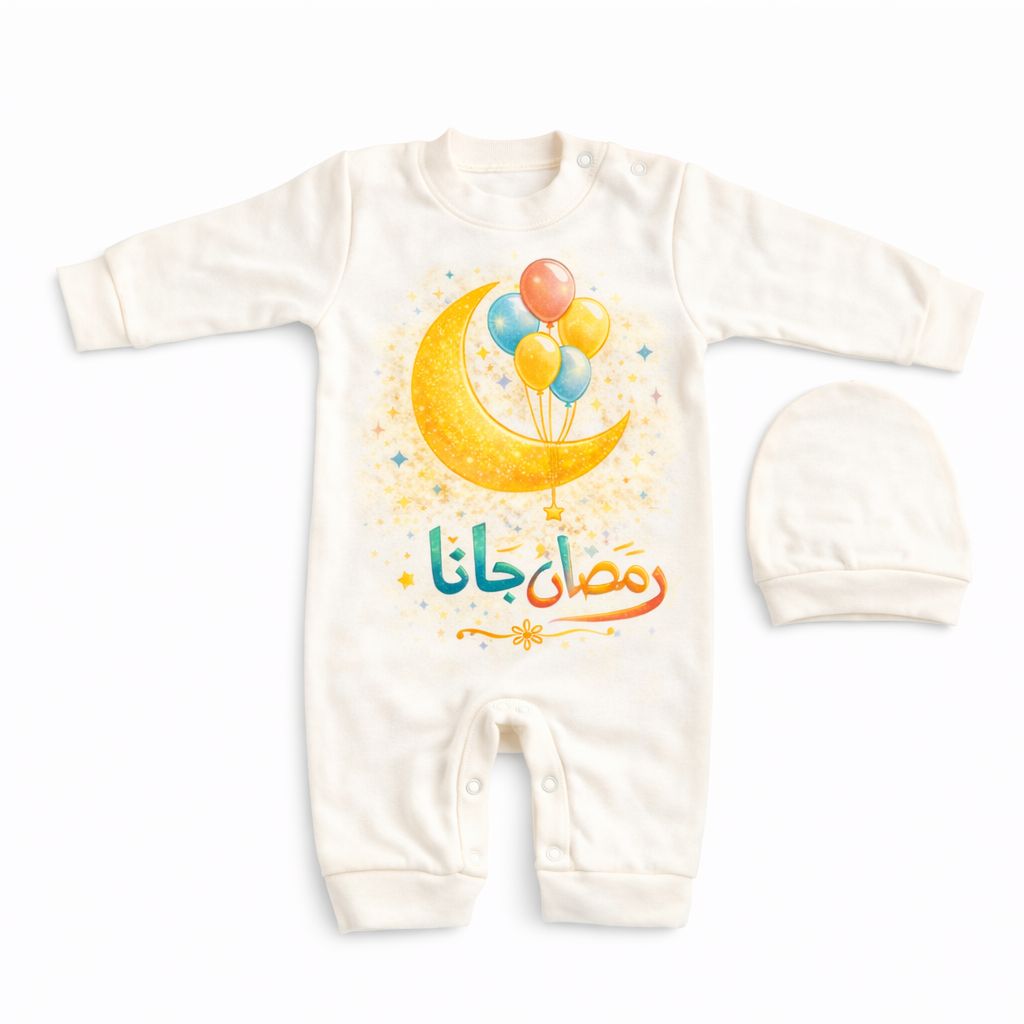 Ramadan Gana Baby Sleepsuit | “رمضان جانا” Arabic Newborn Romper