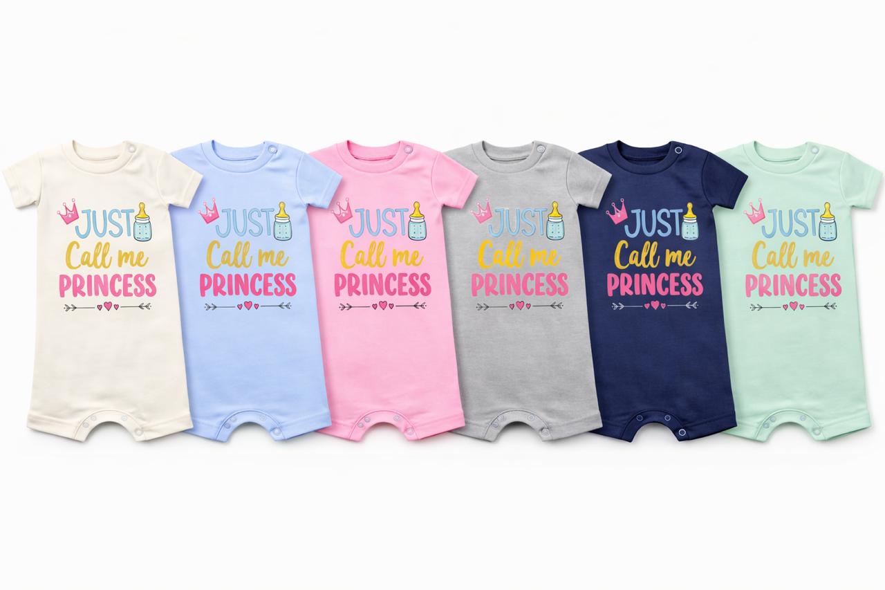 Just Call Me Princess Baby Romper – 6 Color Options