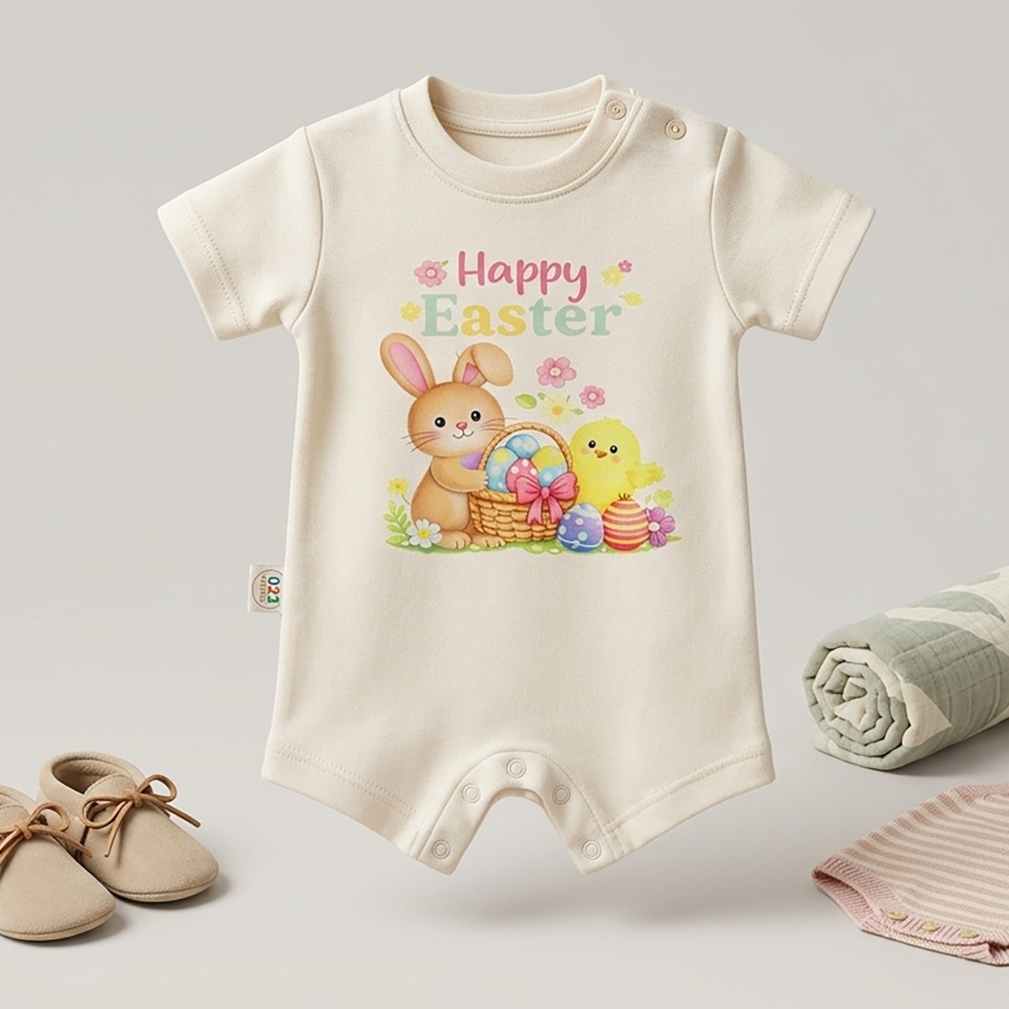 Happy Easter Baby Romper – 6 Color Options