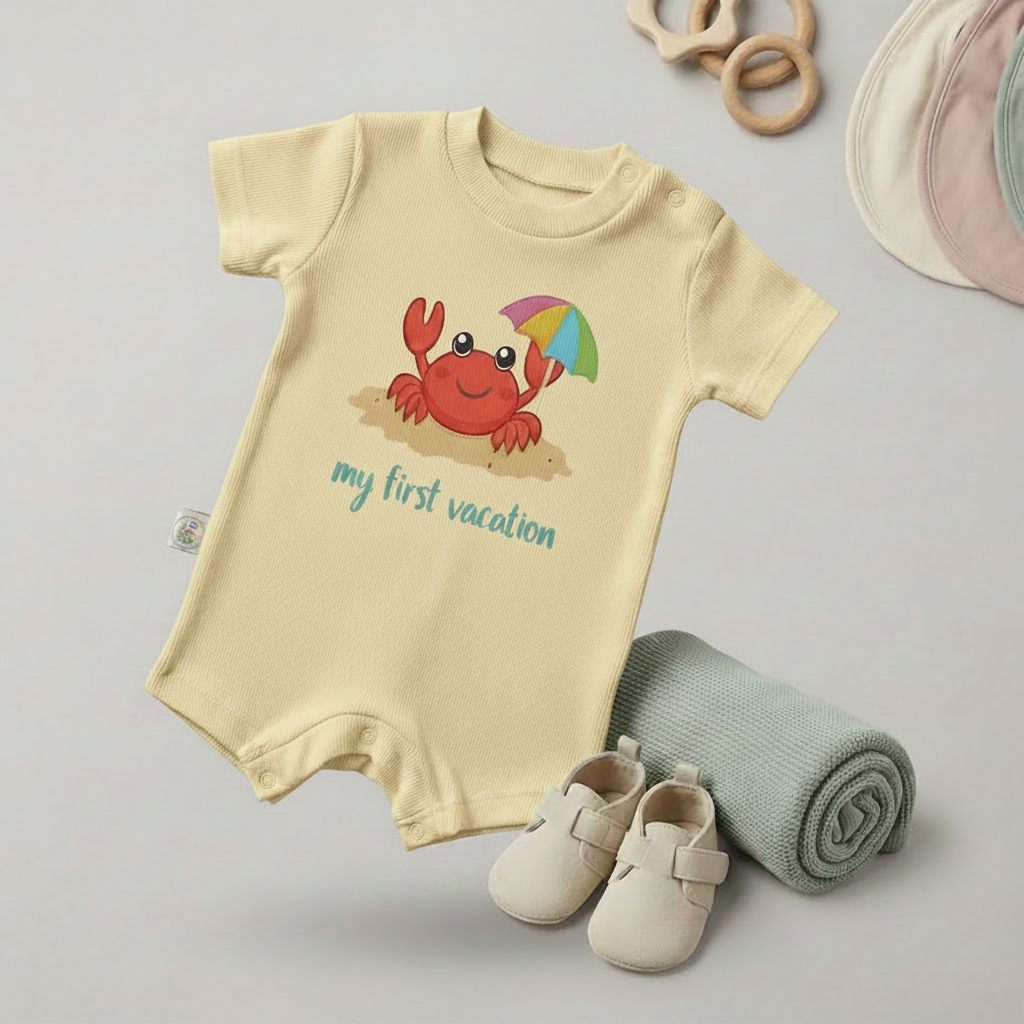 My First Vacation Baby Romper – 6 Color Options