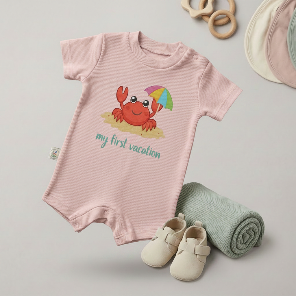 My First Vacation Baby Romper – 6 Color Options