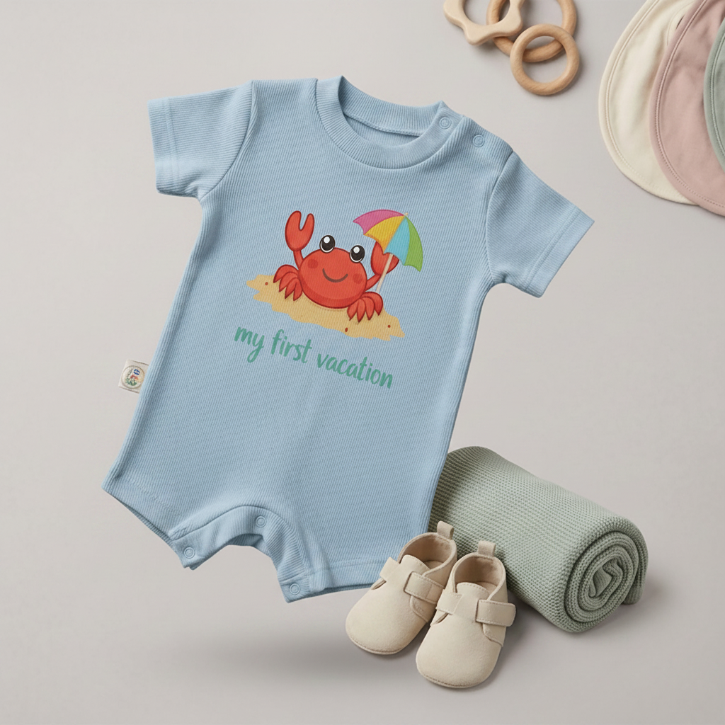 My First Vacation Baby Romper – 6 Color Options