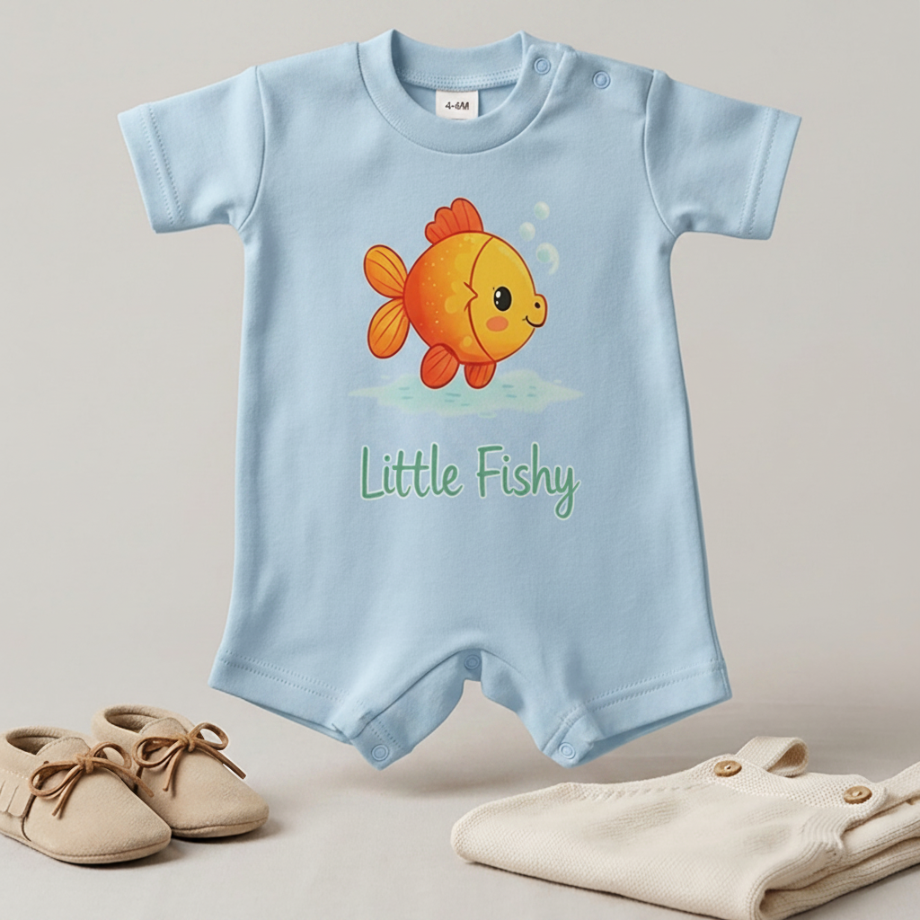 Little Fishy Baby Romper – 6 Color Options