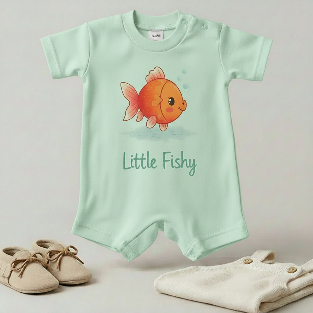 Little Fishy Baby Romper – 6 Color Options