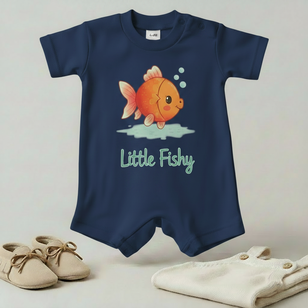 Little Fishy Baby Romper – 6 Color Options
