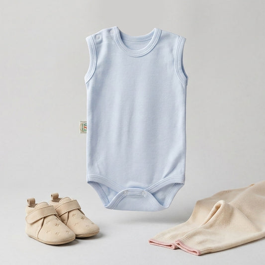 Sleeveless Baby Bodysuit – Soft Cotton Newborn Romper (3 Colors)
