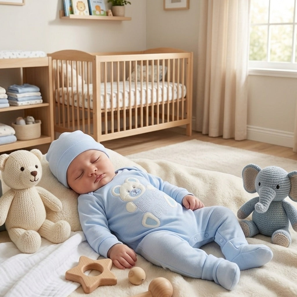Hug Me Bear Baby Matching Set – 4 Piece Newborn Outfit - Boy