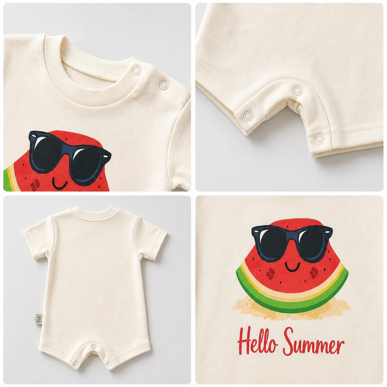 Hello Summer Watermelon Baby Romper – 6 Colors