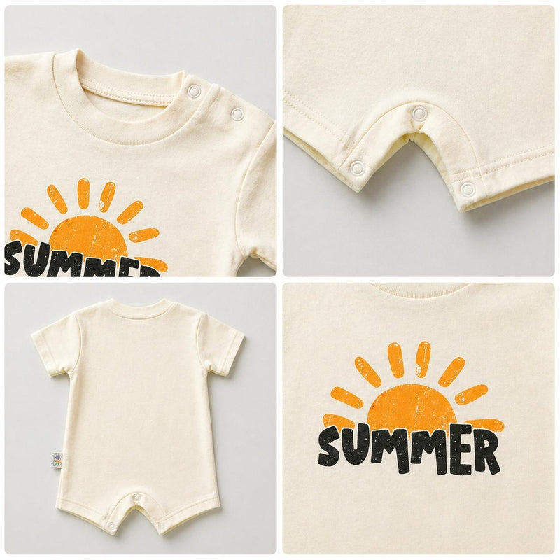 Summer Sunshine Baby Romper – 6 Color Optionsسالوبيت نص كم قطعة واحدة