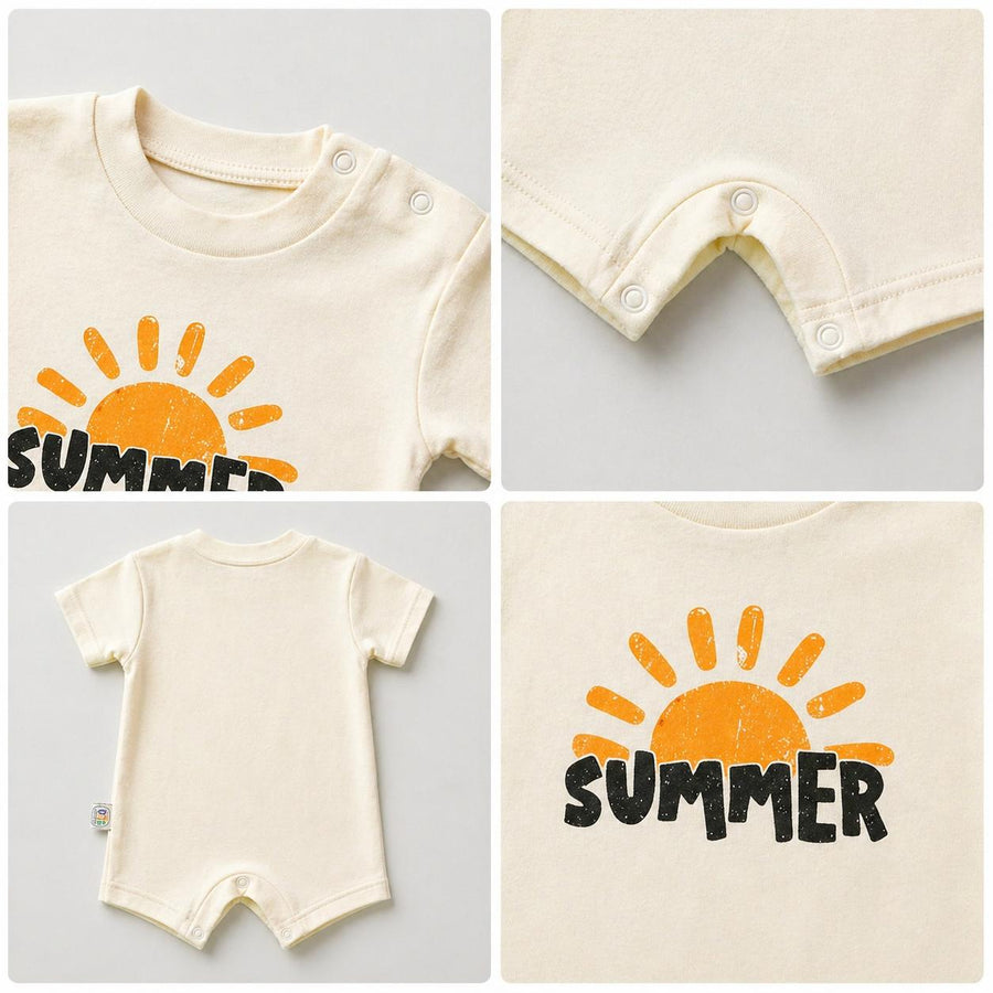 Summer Sunshine Baby Romper – 6 Color Optionsسالوبيت نص كم قطعة واحدة