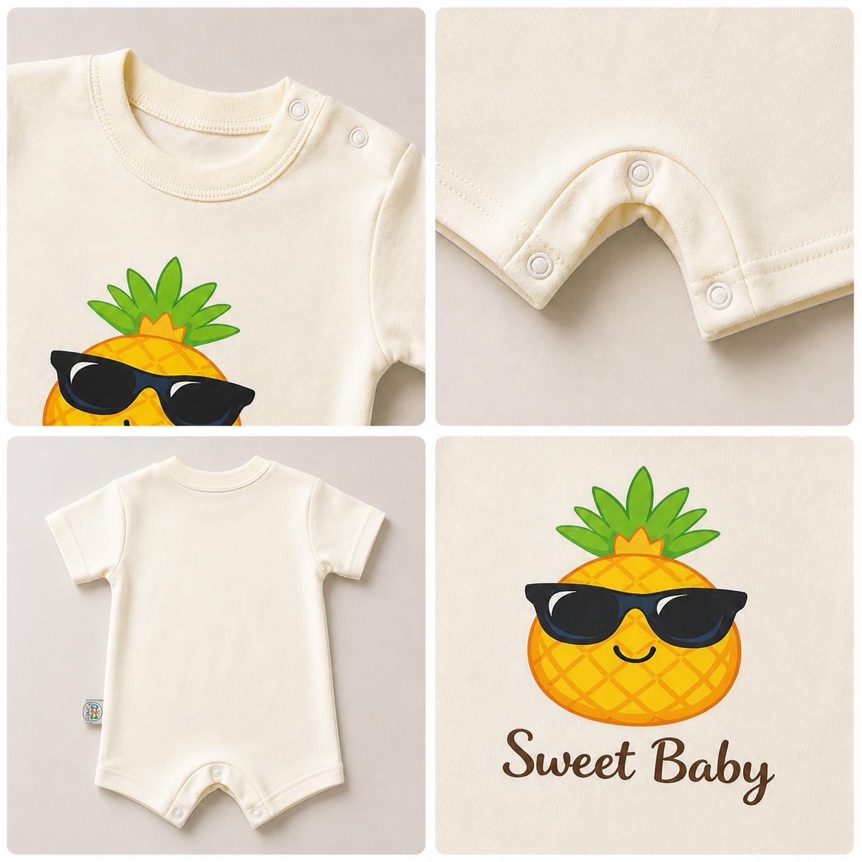 Sweet Baby Pineapple Romper – 6 Color Options