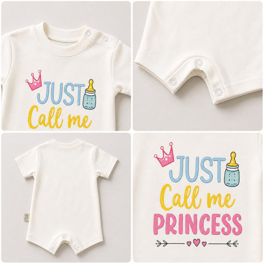 Just Call Me Princess Baby Romper – 6 Color Options