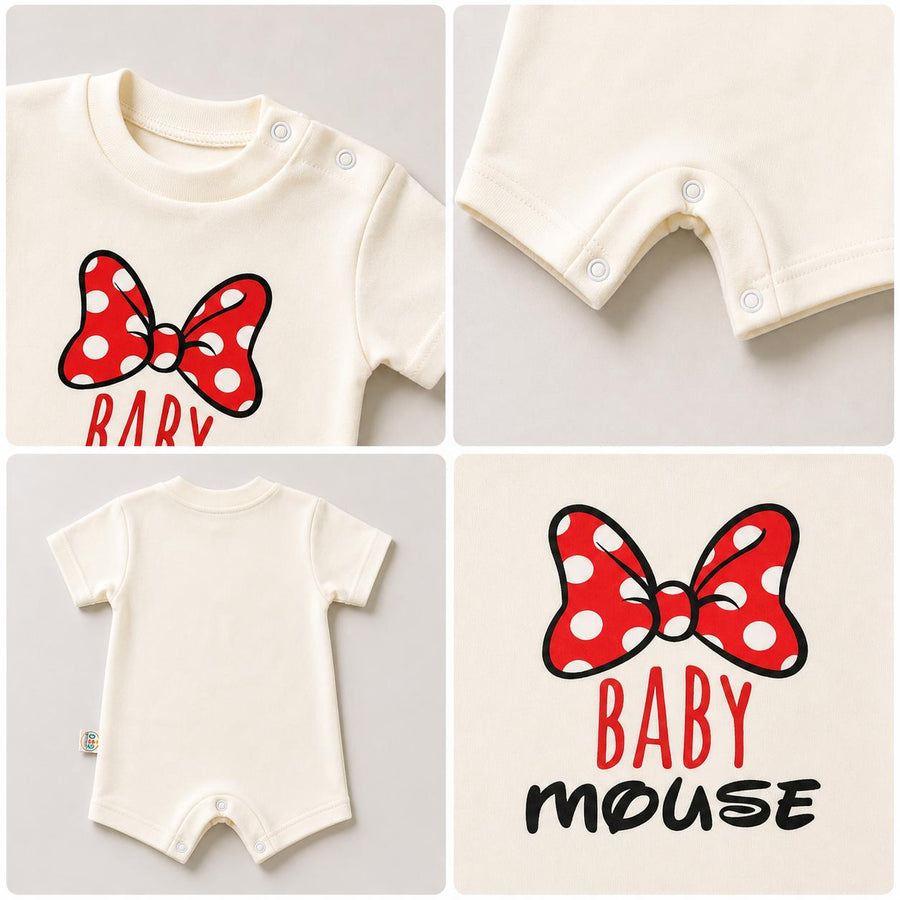 Minnie Mouse Bow Romper – 6 Color Options