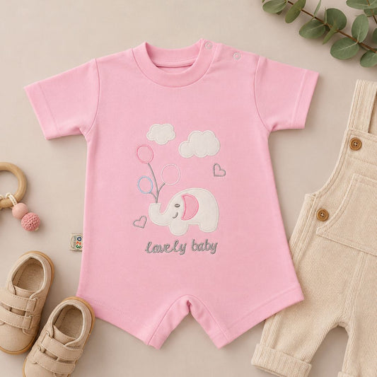 MY LOVELY BABY Elephant Romper--Available 4 colors -short sleeve