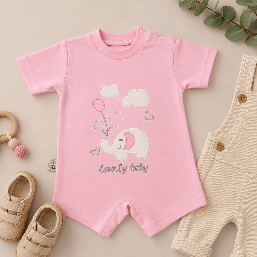 MY LOVELY BABY Elephant Romper--Available 4 colors -short sleeve