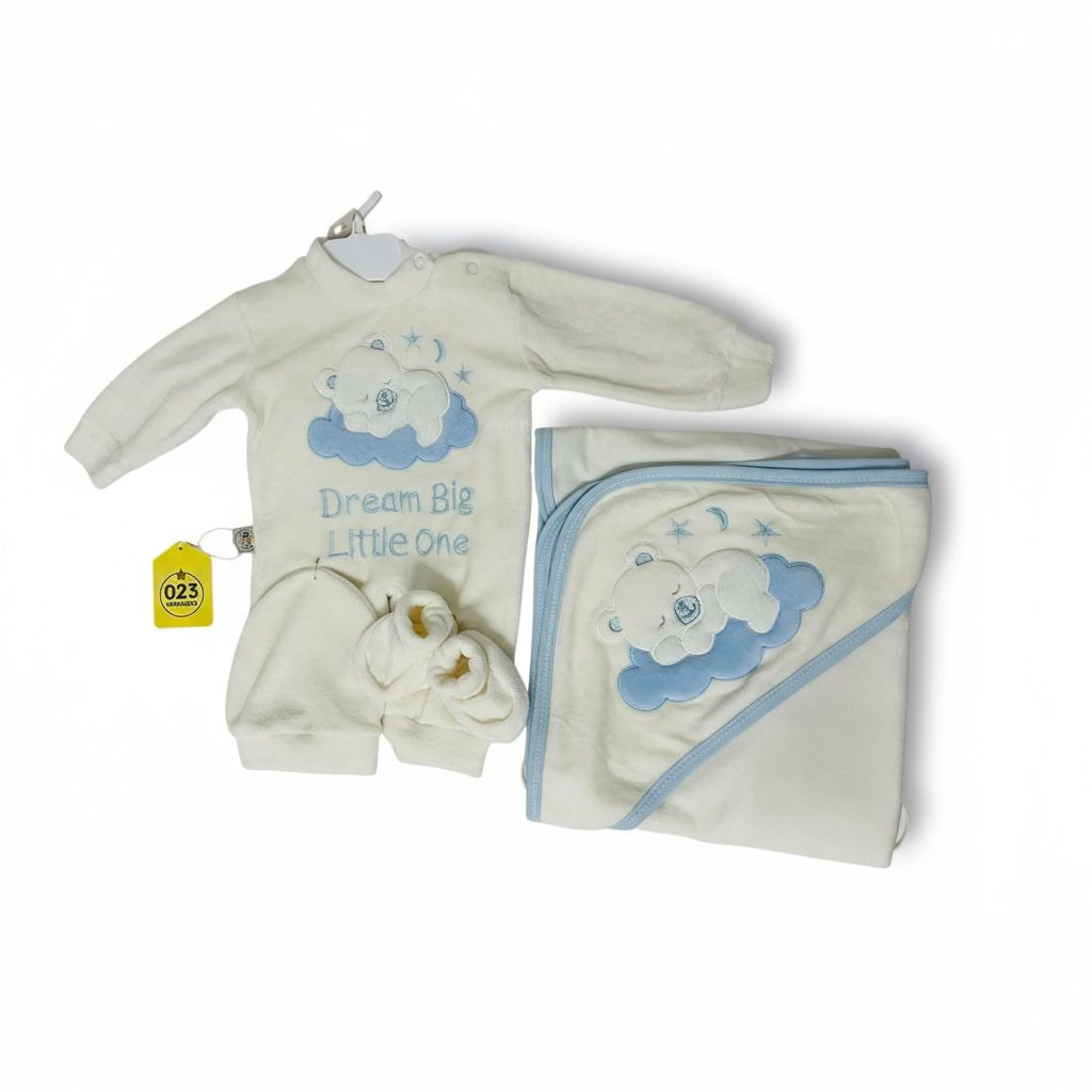 Dream Big Little One – 4-Piece Newborn Baby Gift Set (Blue or White)